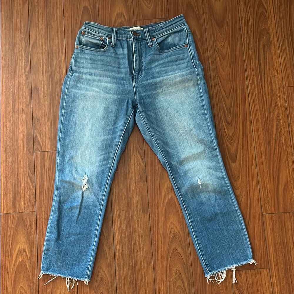 madewell high rise slim crop boy jean